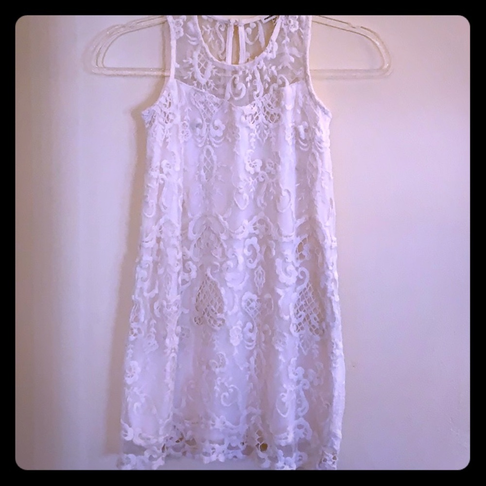 Gorgeous White Cream Lace Embroidered Dress